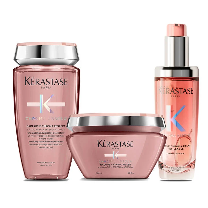 KIT DE TRATAMENTO PARA CABELOS COLORIDOS MÉDIOS A GROSSOS CHROMA ABSOLU